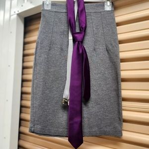 Grey Pencil Skirt, Suspenders & Tie Bundle